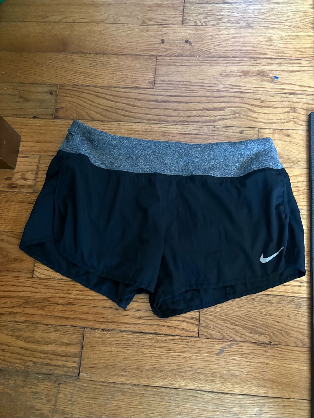 Nike Black Rivals 3” Dri-FIT Running Shorts with Gray Waistband Size L